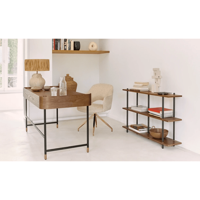 Étagère noyer et fer noir mat Hawking - NV GALLERY