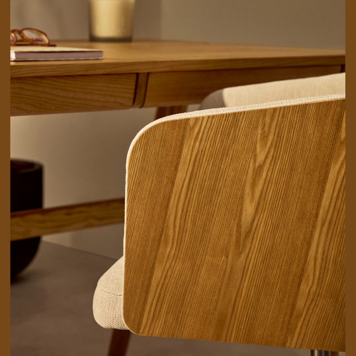 Chaise de bureau tissu et bois Madai