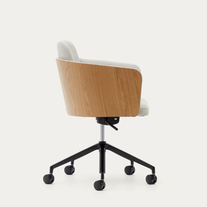 Chaise de bureau tissu et bois Madai