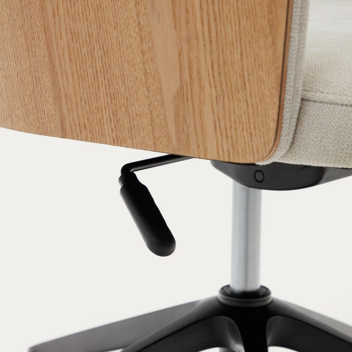 Chaise de bureau tissu et bois Madai