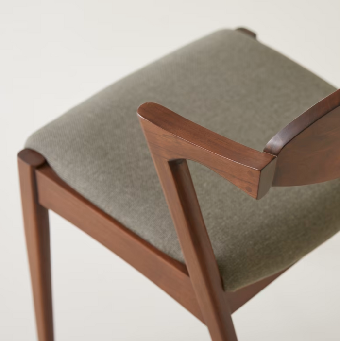 Chaise teck massif et tissu Guido - Tikamoon