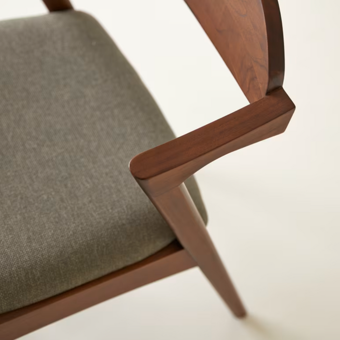 Chaise teck massif et tissu Guido - Tikamoon