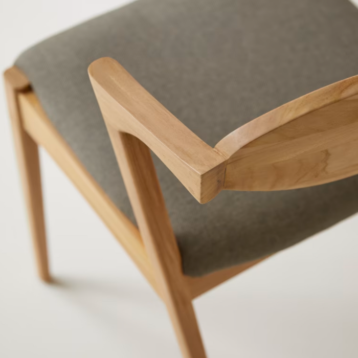 Chaise teck massif et tissu Guido - Tikamoon