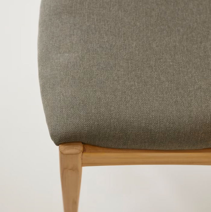 Chaise teck massif et tissu Guido - Tikamoon