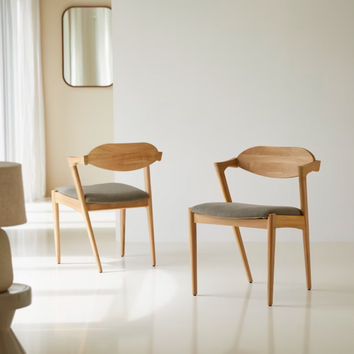 Chaise teck massif et tissu Guido - Tikamoon