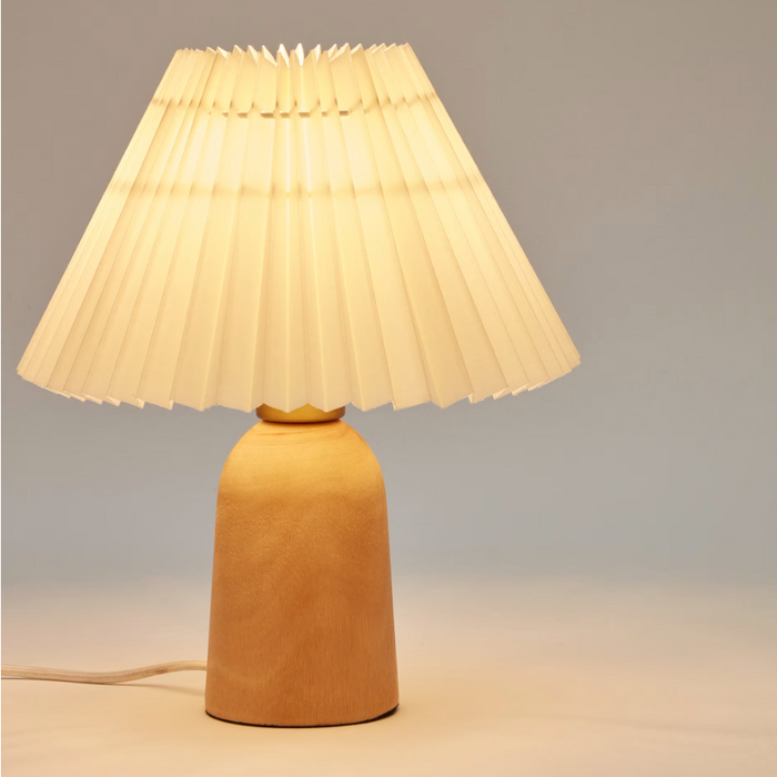 Lampe de table bois d'hévéa et tissu Benicarlo