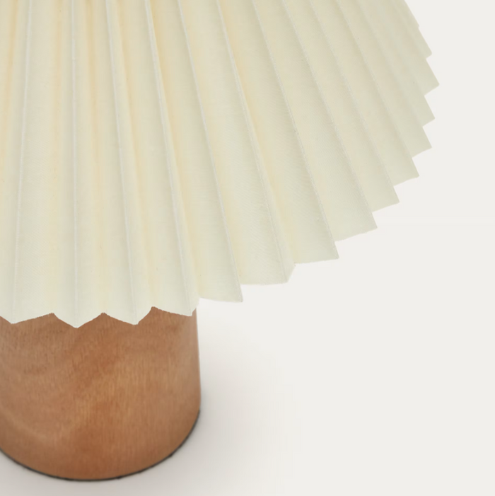 Lampe de table bois d'hévéa et tissu Benicarlo