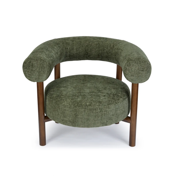 Fauteuil noyer et tweed Carol - NV GALLERY