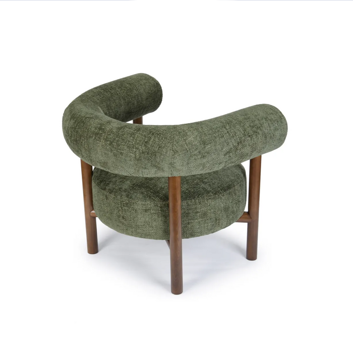 Fauteuil noyer et tweed Carol - NV GALLERY
