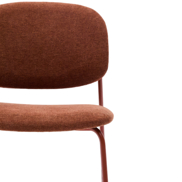 Chaise tissu chenille et métal Meli