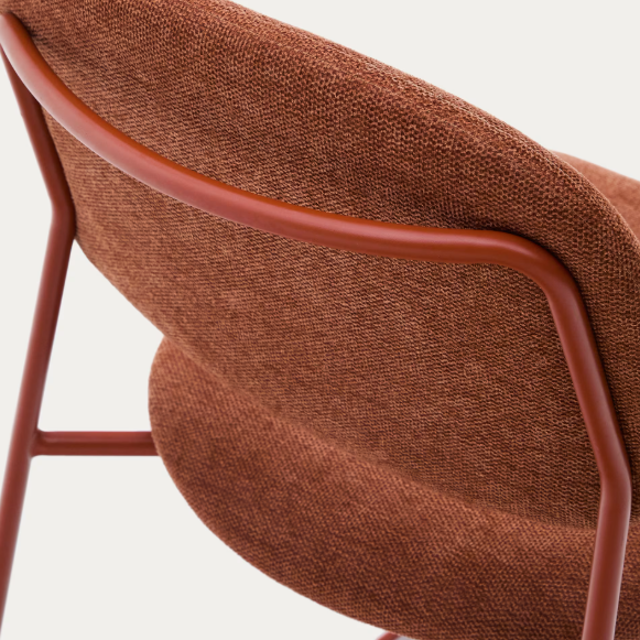 Chaise tissu chenille et métal Meli