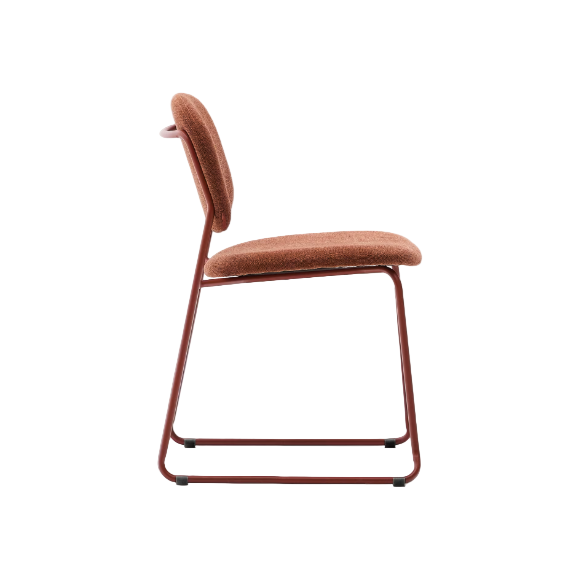 Chaise tissu chenille et métal Meli