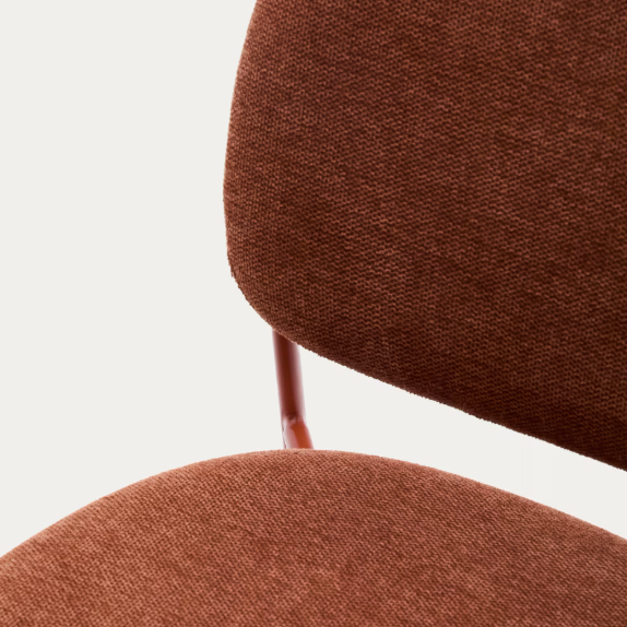 Chaise tissu chenille et métal Meli
