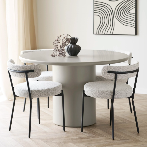 Chaise tissu bouclette et métal Badalona