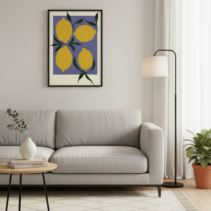 Affiche encadrée chêne Lemon Blue