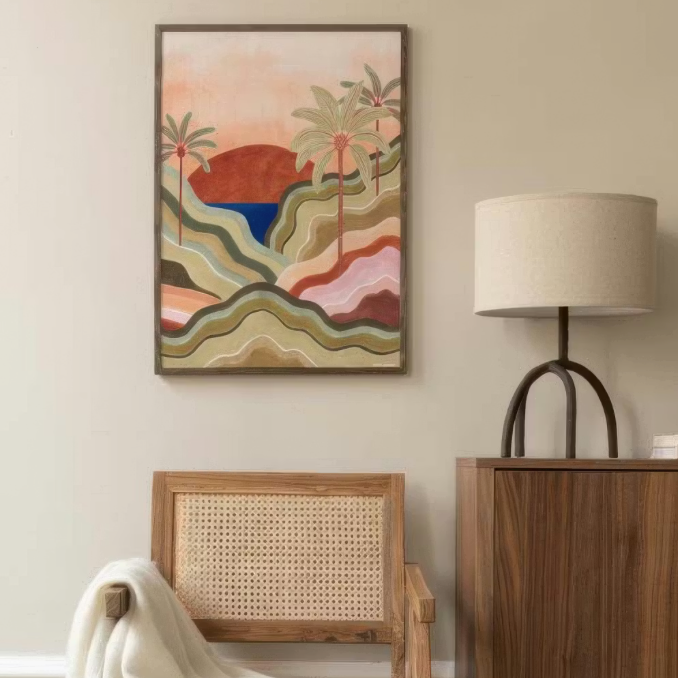 Affiche encadrée chêne Sunset