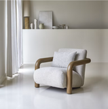 Fauteuil mindi massif tissu bouclette Nina - Tikamoon