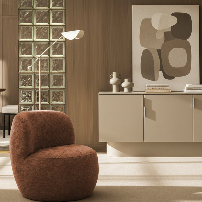 Fauteuil tissu chenille Wilmotte