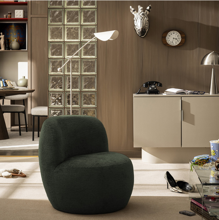 Fauteuil tissu chenille Wilmotte