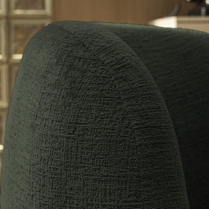 Fauteuil tissu chenille Wilmotte