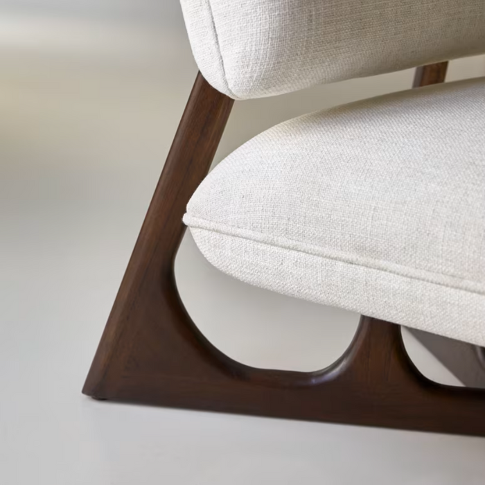 Fauteuil tissu et mindi Brune - Tikamoon