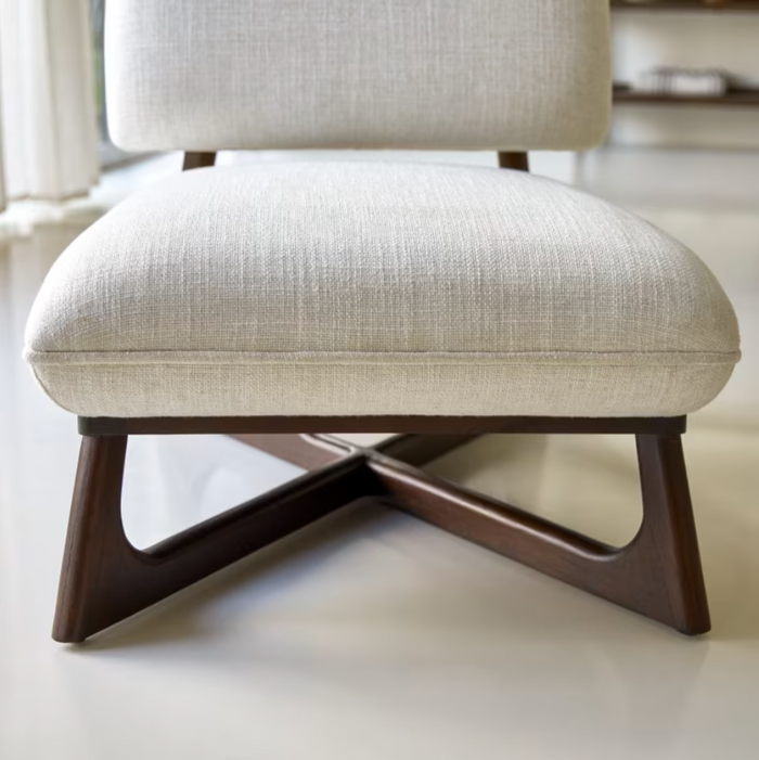 Fauteuil tissu et mindi Brune - Tikamoon