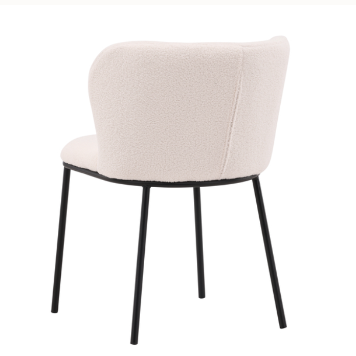 Chaise bouclette et métal Edina