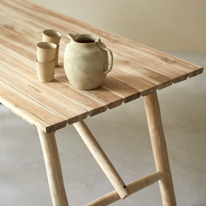 Table teck verni Mathilda - Tikamoon