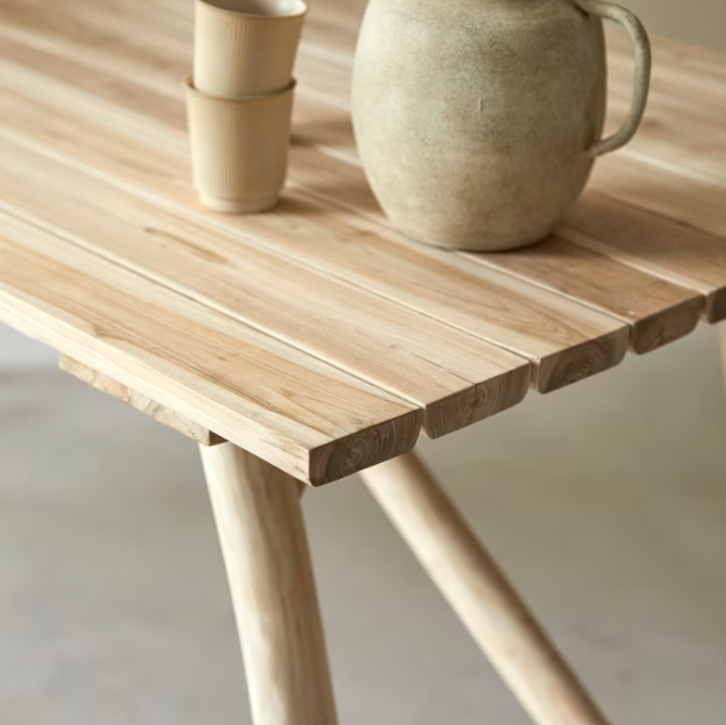 Table teck verni Mathilda - Tikamoon