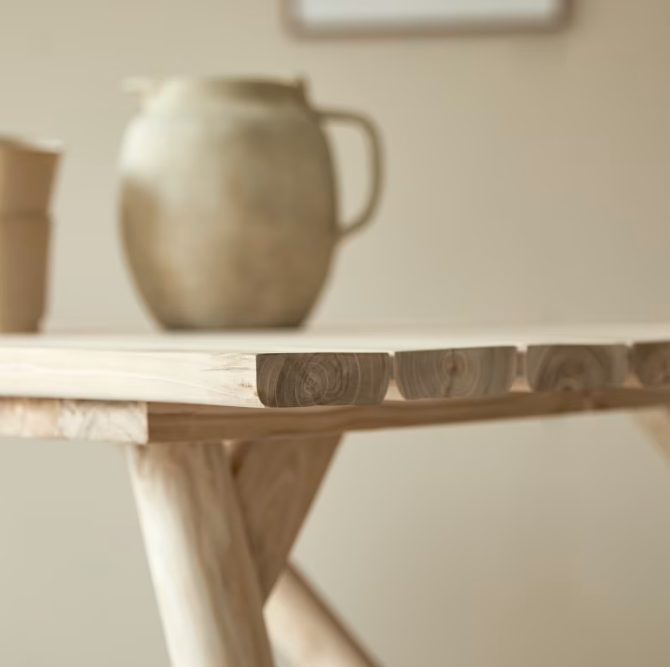 Table teck verni Mathilda - Tikamoon