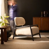 Fauteuil mindi massif tissu Romane - Tikamoon