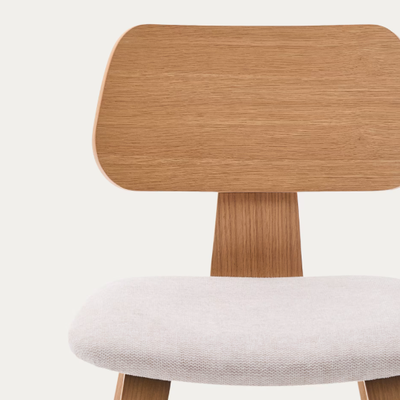 Chaise hévéa noyer et tissu Gennaro