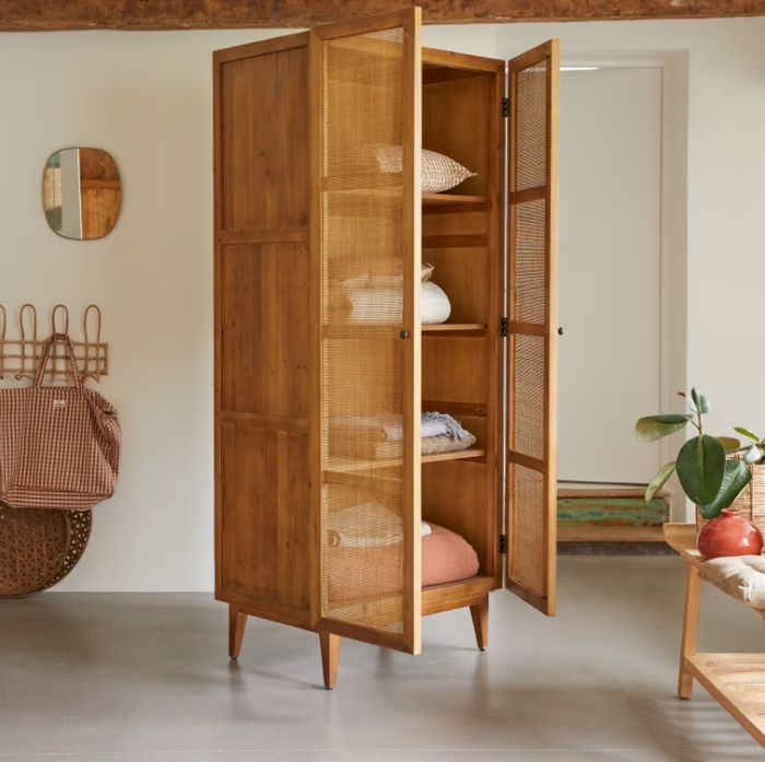 Armoire de rangement pin et cannage Ninon - Tikamoon