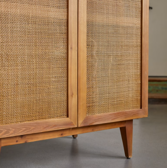 Armoire de rangement pin et cannage Ninon - Tikamoon