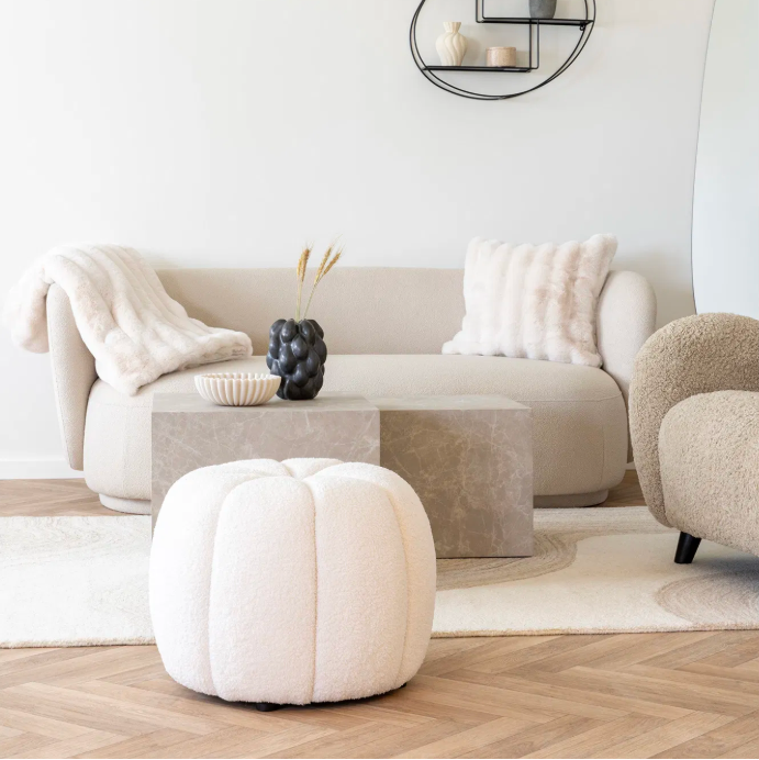 Pouf velours côtelé Paisley
