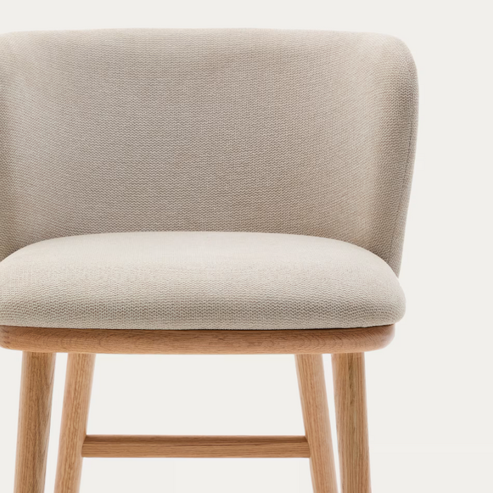 Tabouret tissu chenille et bois Ciselia