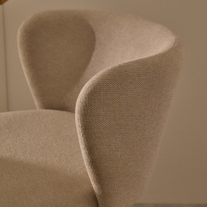 Tabouret tissu chenille et bois Ciselia
