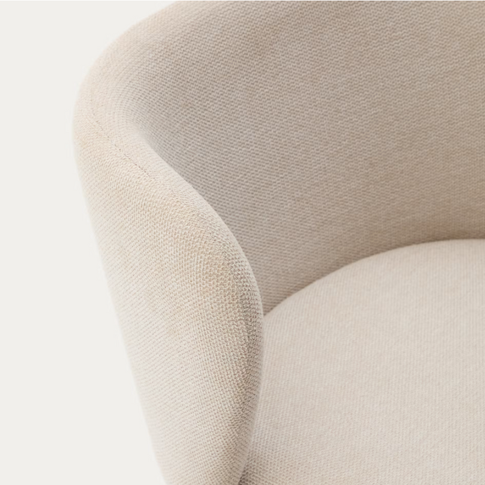 Tabouret tissu chenille et bois Ciselia