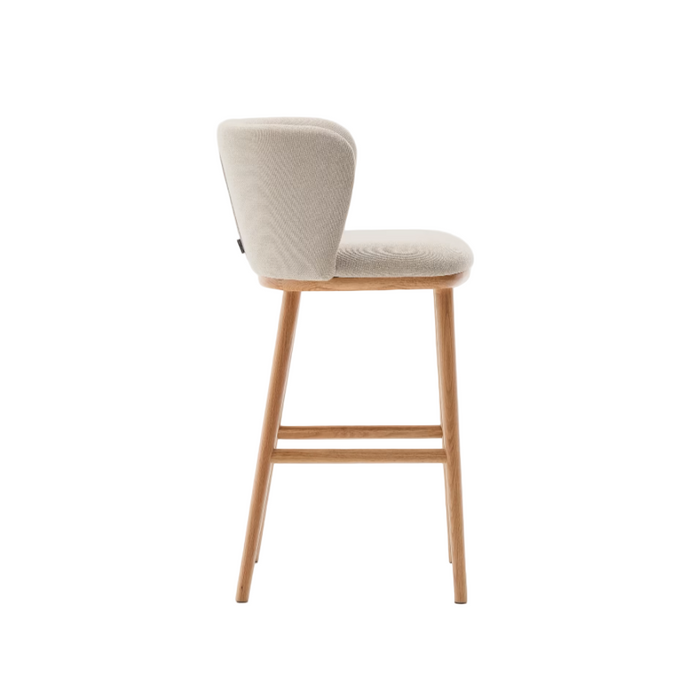 Tabouret tissu chenille et bois Ciselia
