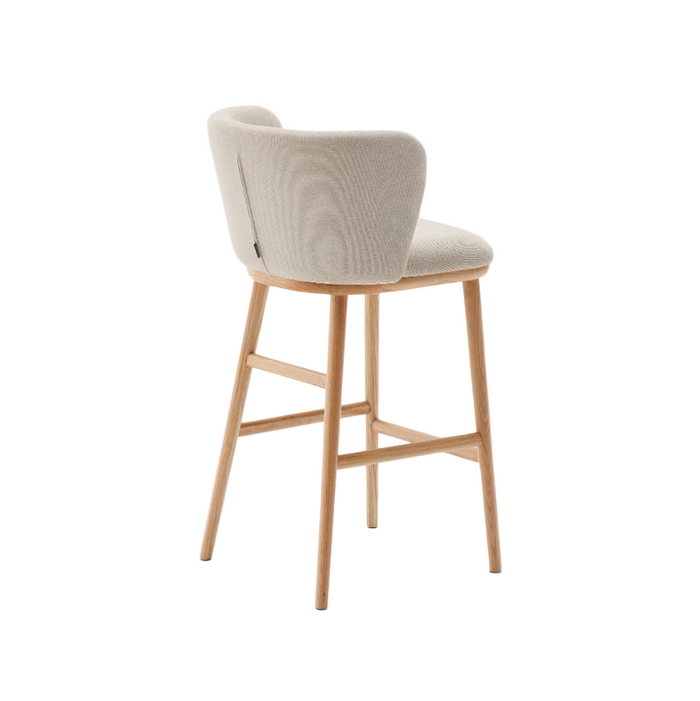 Tabouret tissu chenille et bois Ciselia