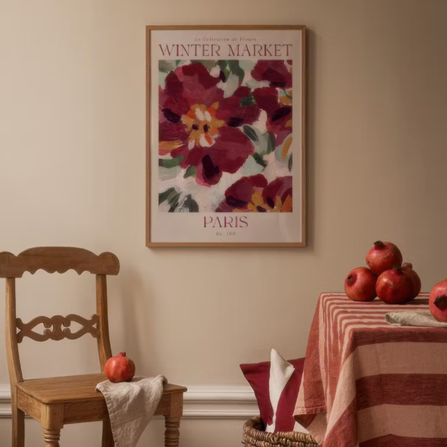 Affiche encadrée chêne Winter Market