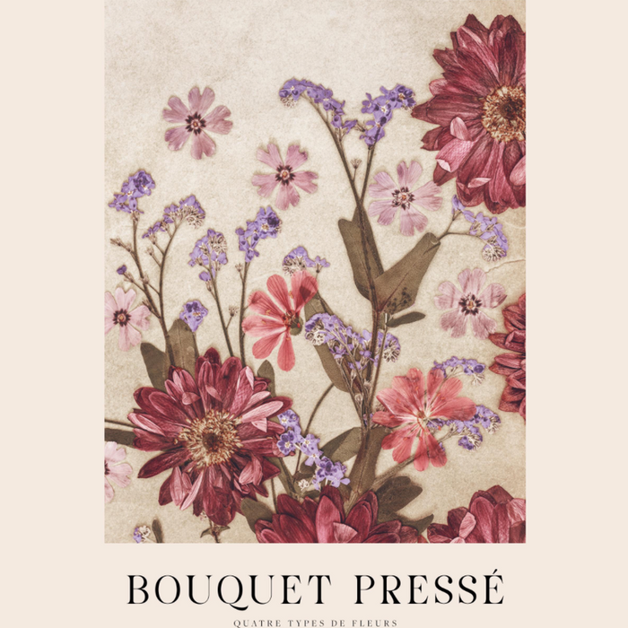 Affiche encadrée chêne Vintage Bouquet