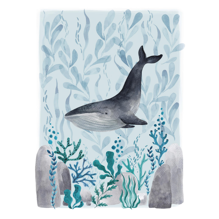 Affiche encadrée chêne Ocean Whale