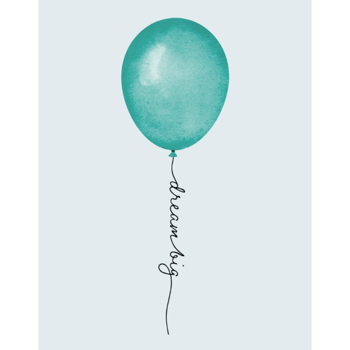 Affiche encadrée chêne Balloon