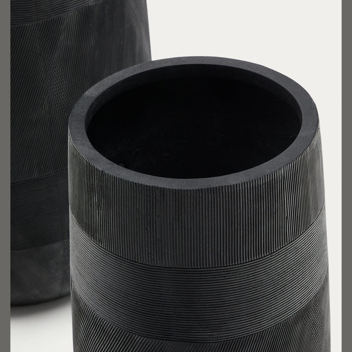 Cache-pot Solsona noir – vue de côté