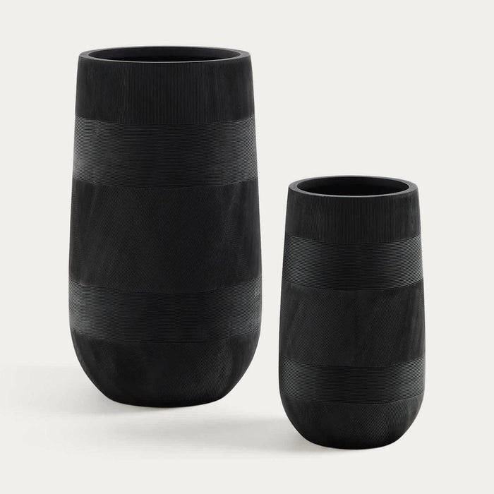 Ensemble de 2 cache-pots Solsona noir – vue détourée