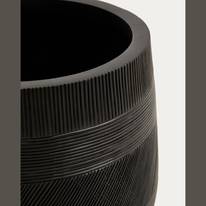 Cache-pot Fornells noir – vue de dos