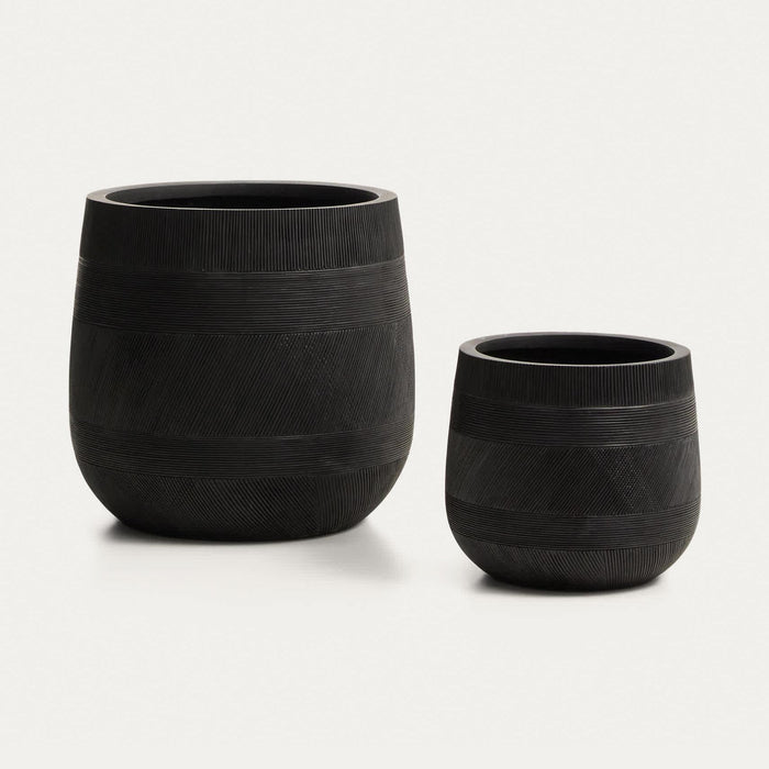 Ensemble de 2 cache-pots Fornells noir – vue détourée
