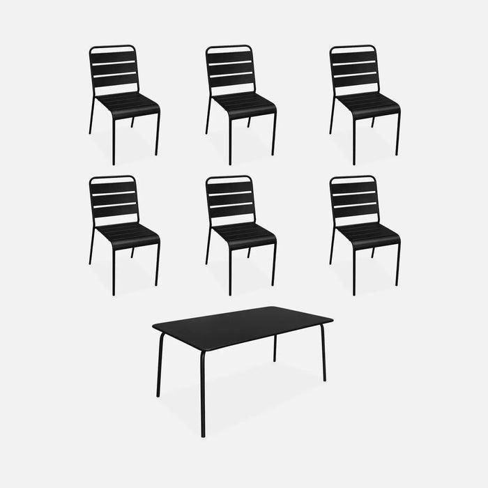 Table de jardin métal avec 6 chaises Monceau