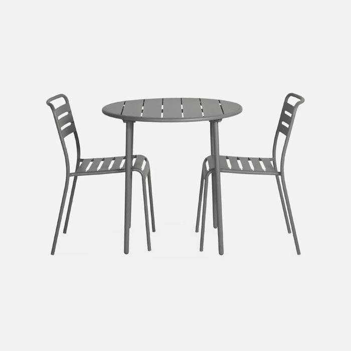Table de jardin acier avec 2 chaises Honfleur
